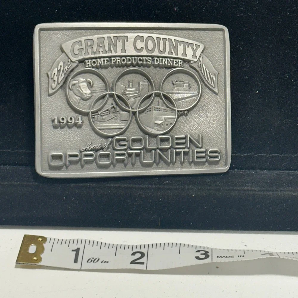 Vintage 1994 Grant County Golden Opportunities Limited Edition Buckle 47/100